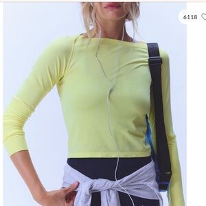Yellow Free People athletic top